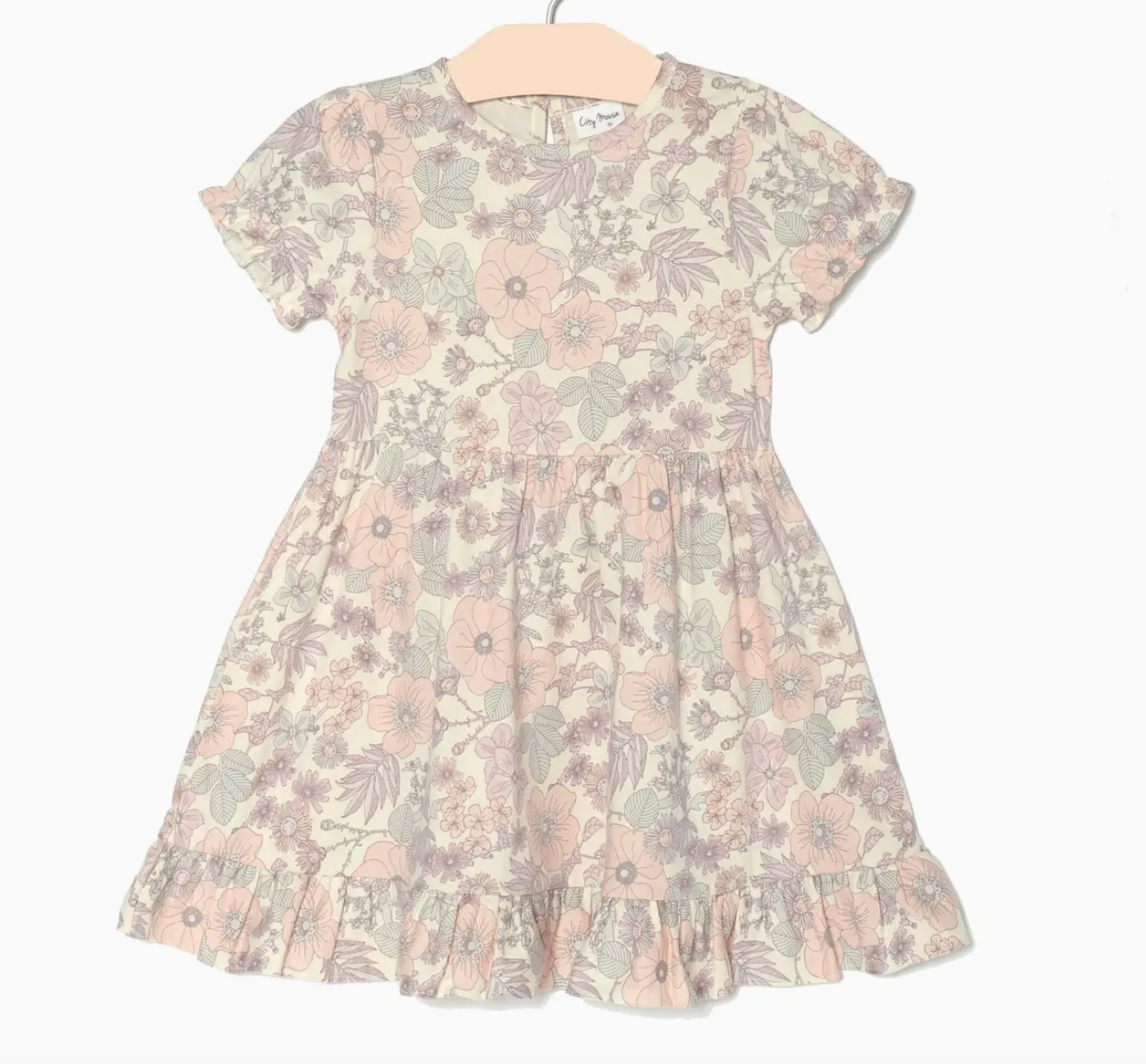 Flutter Puff Sleeve Dress- Vintage Floral