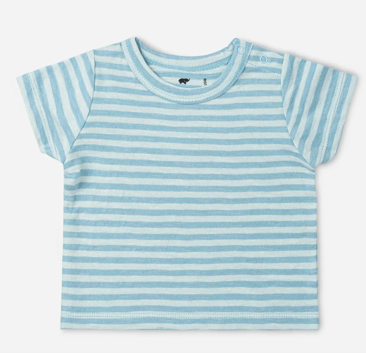 Short Sleeve Crewneck Tee_light Blue Tonal Stripe