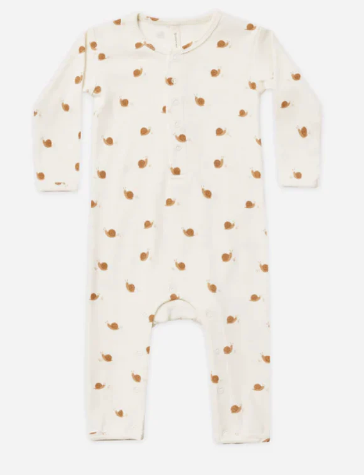 ribbed baby jumpsuit || snails