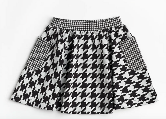 Sharp Dressed Skater Skirt | Houndstooth