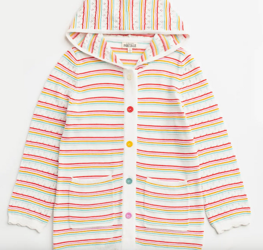 Snow Cone Cardigan | Rainbow Pointelle