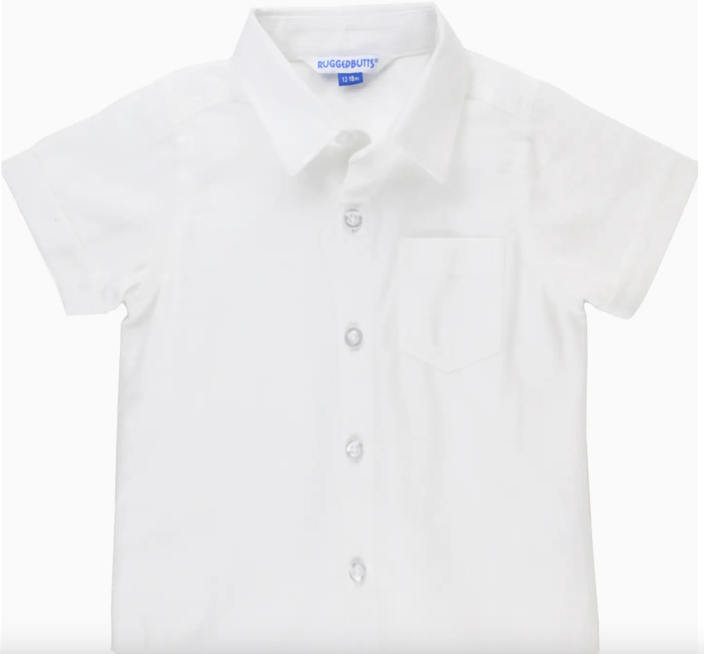 Boys White Dobby Short Sleeve Button Down Shirt