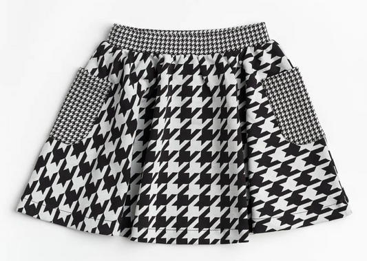Sharp Dressed Skater Skirt | Houndstooth