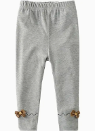 Embellished Ribbon Girl Legging | Grey