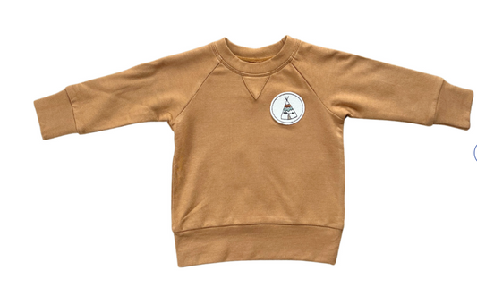 Kid's Raglan Sweatshirt - Teepee in Toffee