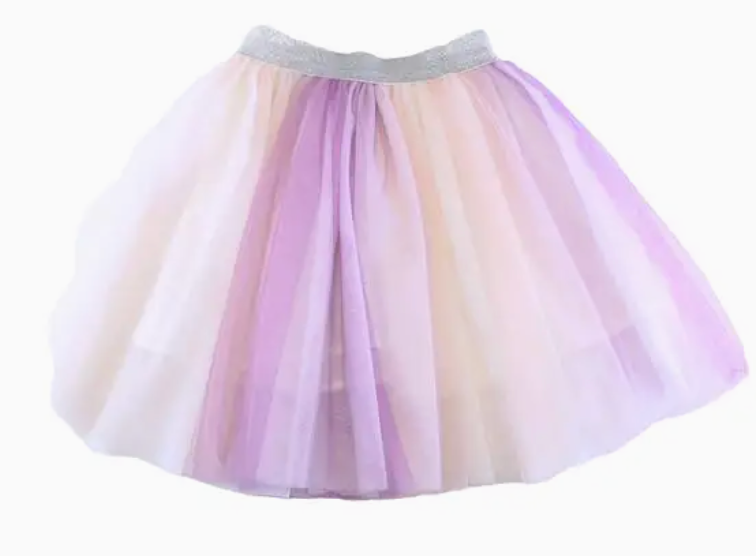 Ombre Color Midi Tulle Skirt