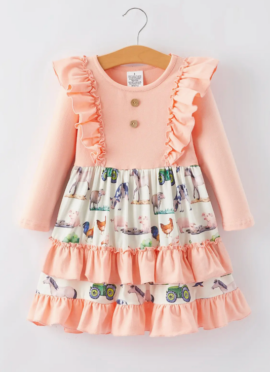 Farm Girl Ruffle Print Dress