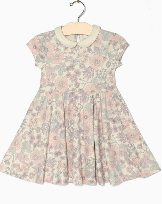 Collar Twirl Dress- Vintage Floral