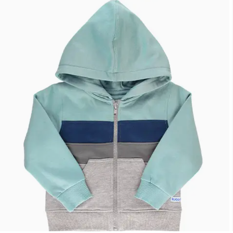 Antique Blue Color Block Hoodie