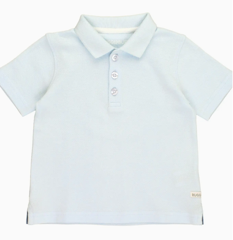 Boys Light Blue Pique Short Sleeve Polo Shirt