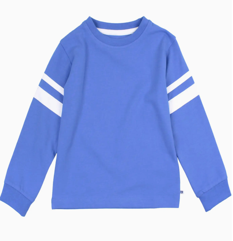 Boys Sonic Blue Racing Stripe Long Sleeve Shirt
