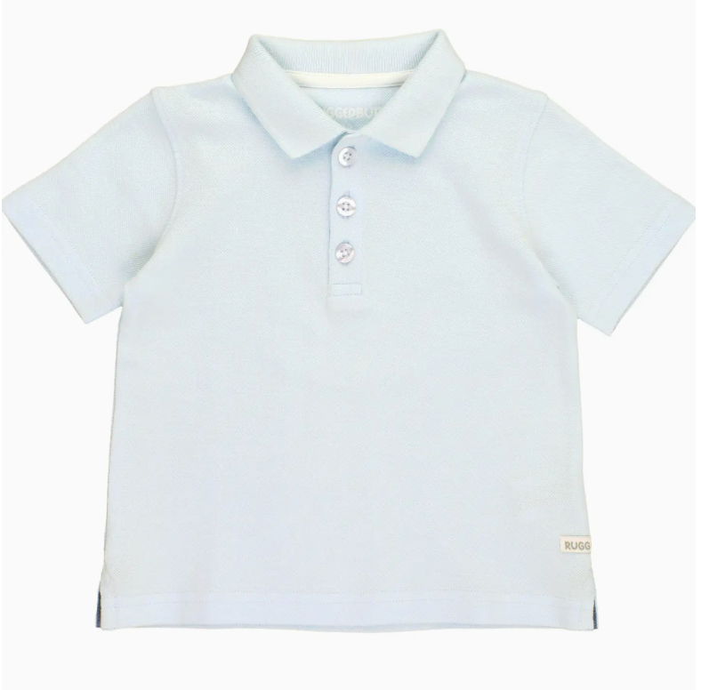 Boys Light Blue Pique Short Sleeve Polo Shirt