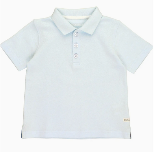 Boys Light Blue Pique Short Sleeve Polo Shirt