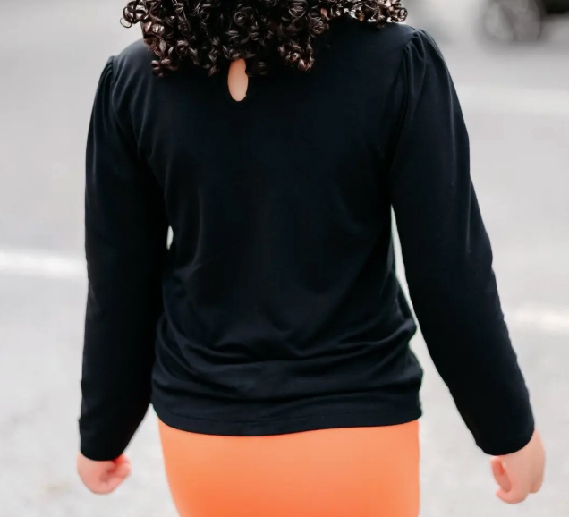 Puff Sleeve Top in Moonless Night