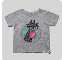 Kids Giraffe Bubble Gum T-Shirt Animal Graphic Tee