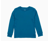 Kids Long Sleeve Cotton T-Shirt Basics Back to School Kids | TEAL