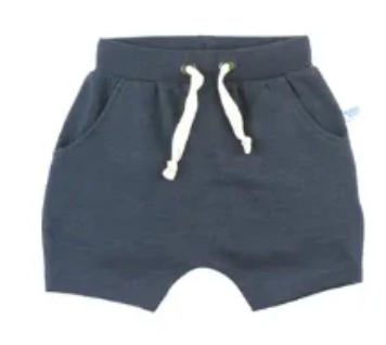 Boys Heather Navy Jogger Shorts | Blue1