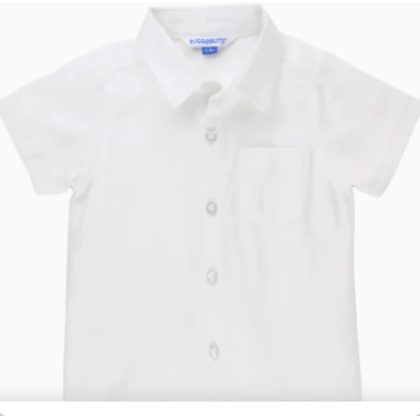 Boys White Dobby Short Sleeve Button Down Shirt1
