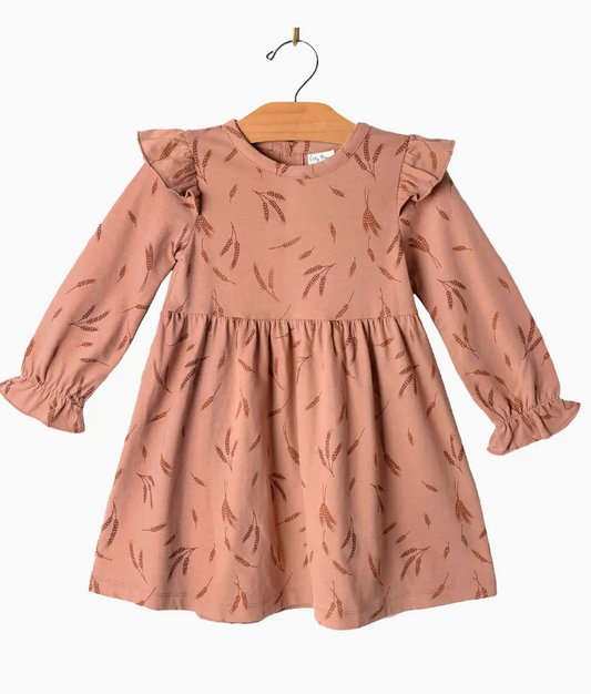 Flutter Sleeve Dress- Harvest | 7Y