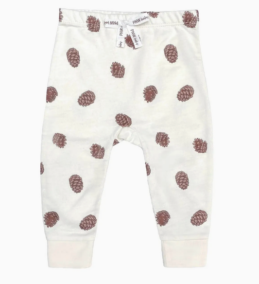 PNW Baby Pant- Natural Pinecones | 12-18m
