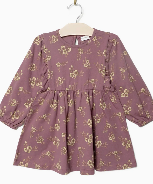 Puff Sleeve Dress- Orchid Blooms | 7Y