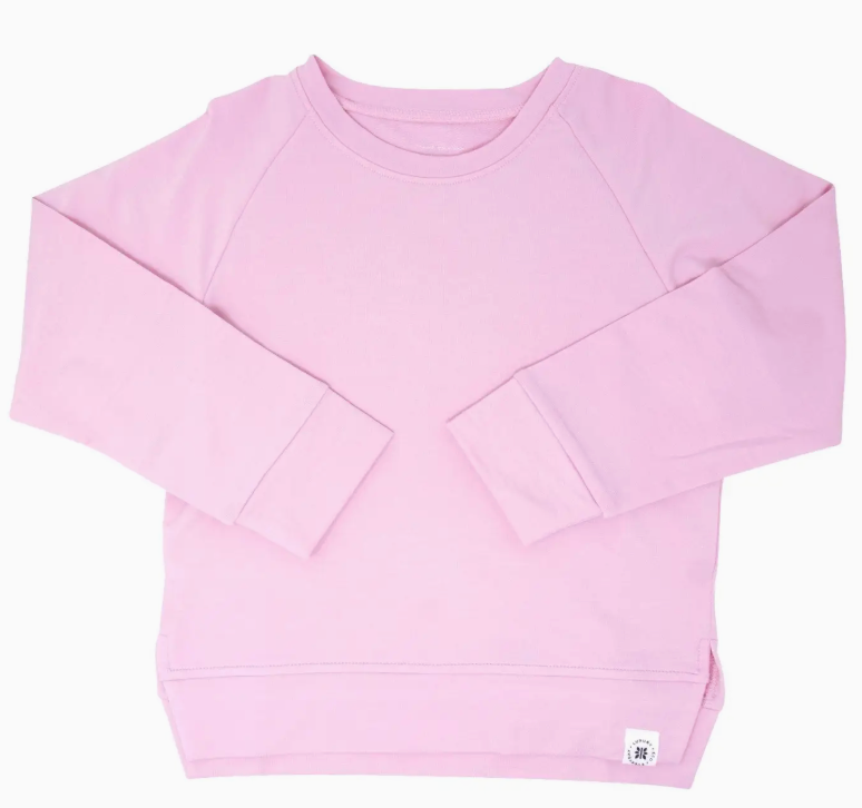 Crew Neck Sweater | Carnation Pink French Terry / Girl / 4