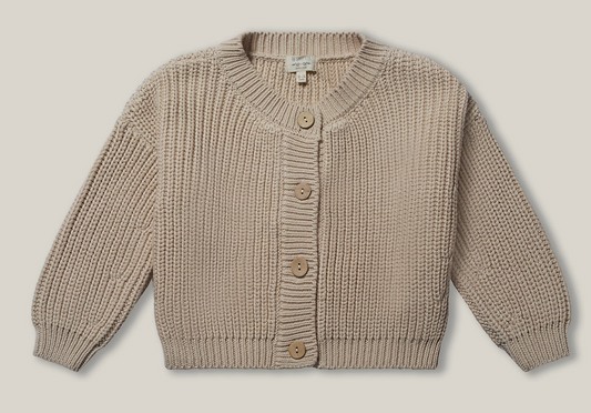 The Chunky Cardigan | oatmeal / 8-9 years