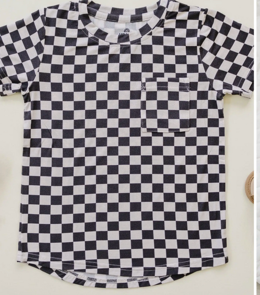Black Checkered Bamboo Tee