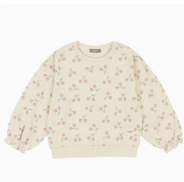 Cherry Print Ruffled Cuff Sweatshirt