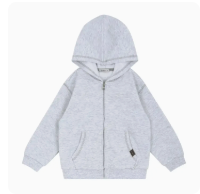 Basic Contrast Stitch Full Zip Hoodie Sweatshirt