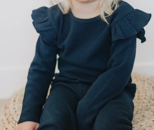 Ruffle Long Sleeve | Dark Sapphire | 5T