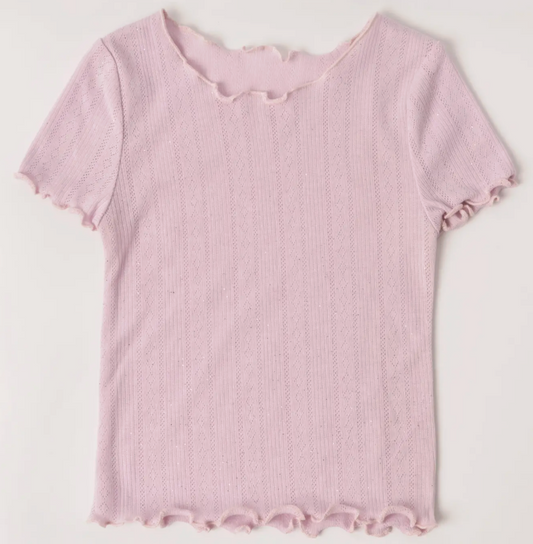 Lettuce Edge Pointelle Cardigan | Ballerina / XXS (4)