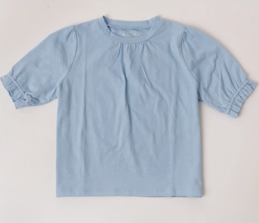 Slub Puff Sleeve Tee | Powder Blue / S (7/8)