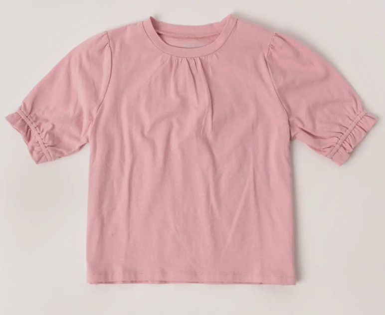 Slub Puff Sleeve Tee | Pink Nectar / 3T