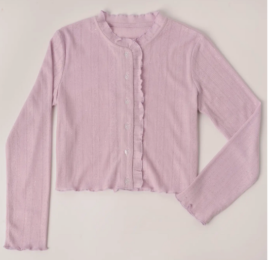 Lettuce Edge Pointelle Cardigan | Ballerina / M (10)