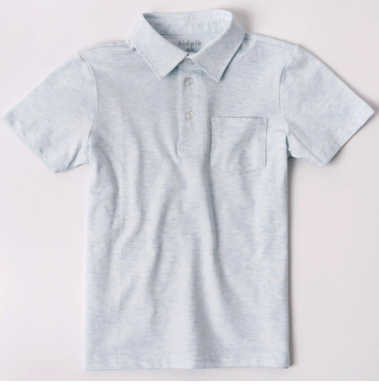 Heathered Pique Pocket Polo | Cerulean / XXS (4)