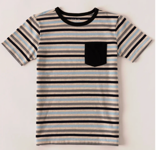 Van Stripe Pocket Tee | Cerulean / 2T