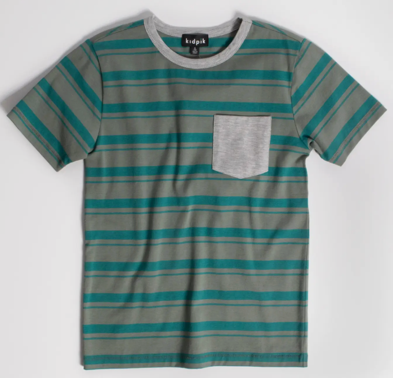 Tonal Stripe Pocket Tee | Biscay Bay / 3T