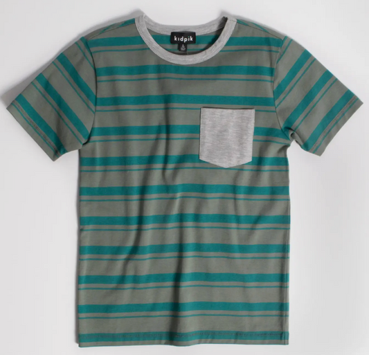 Tonal Stripe Pocket Tee | Biscay Bay / 3T
