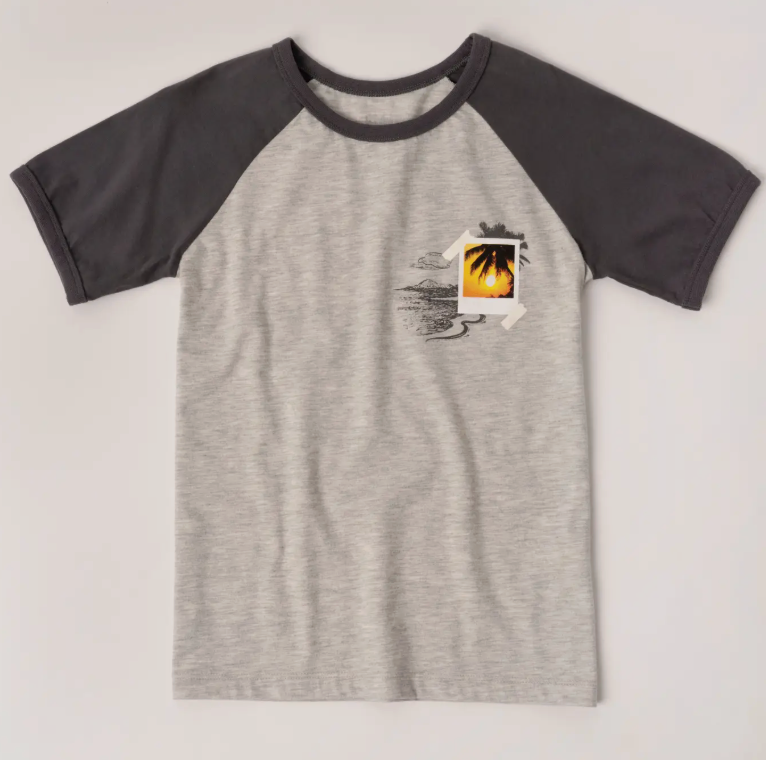 Sunset Baseball Tee | Light Heather Grey / XXS (4)