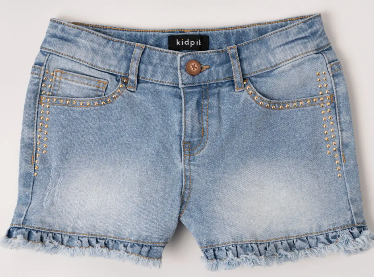 Studded Ruffle Hem Denim Short | State Fair Wash / 2