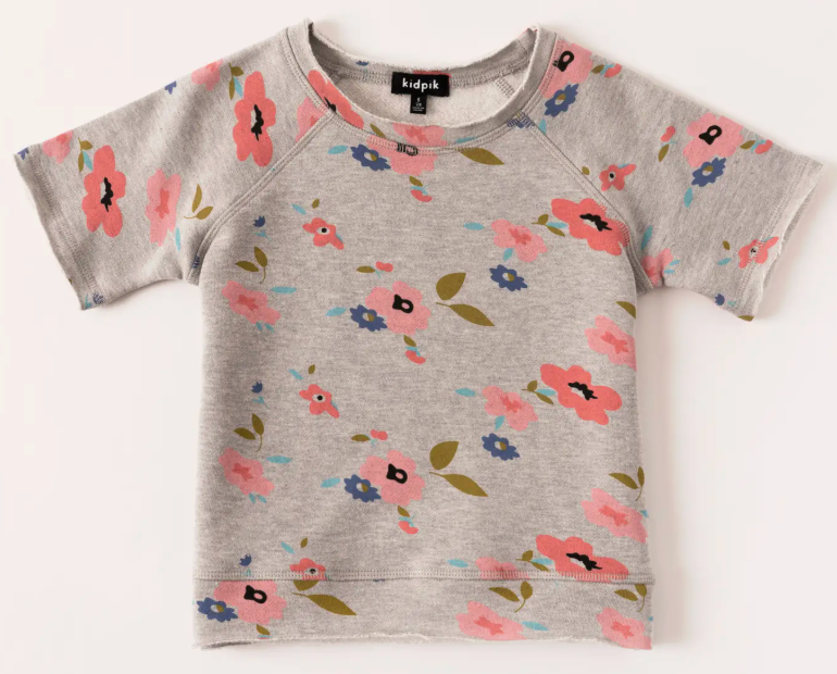 Poppy Floral Fleece Top | Medium Heather Grey / XXS (4)