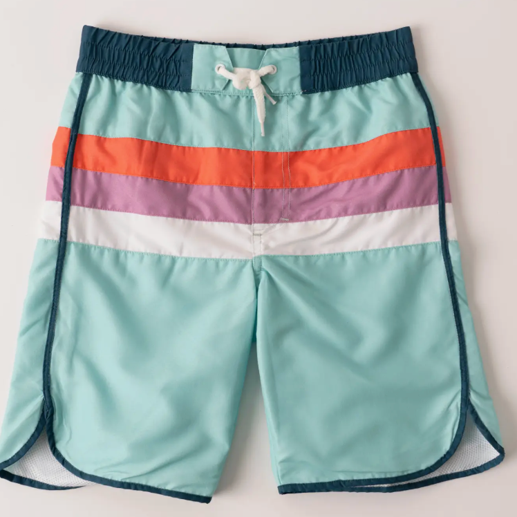 Piece Stripe Swim Trunk | Aqua Haze / XXS (4)