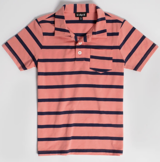 Simple Stripe Jersey Polo | Lantana / XS (5/6)
