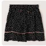 Scattered Palm Skirt | Black / XS (5/6)