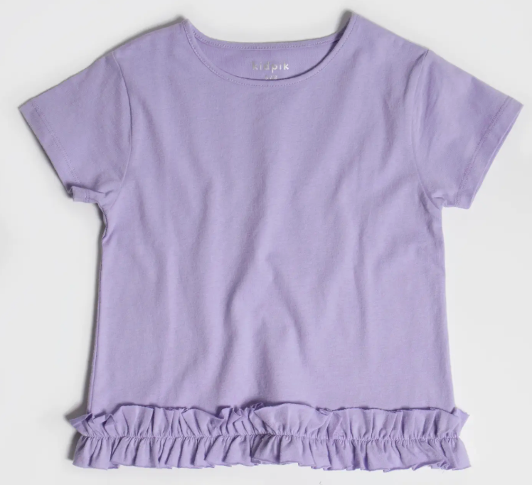 Ruffle Edge Tee | Lavender / S (7/8)