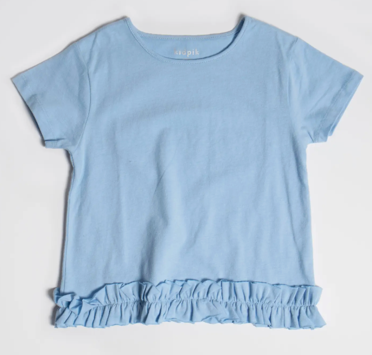 Ruffle Edge Tee | Blue Bell / S (7/8)