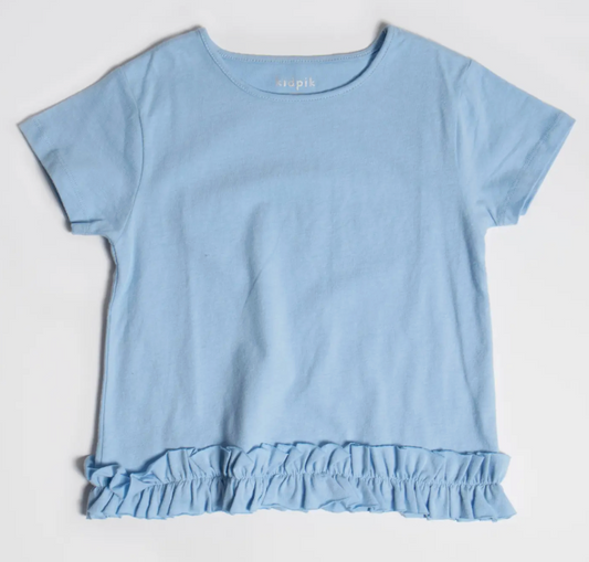 Ruffle Edge Tee | Blue Bell / S (7/8)