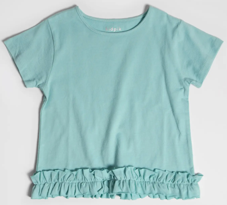 Ruffle Edge Tee | Aqua Haze / S (7/8)