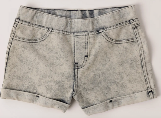 Pull On Knit Denim Cuff Short | Cherry Blossom Wash / M (10)